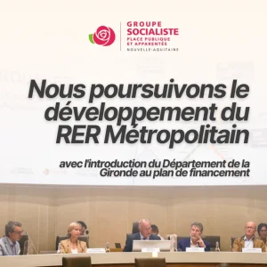 Infographie : Nous poursuivons le développement du RER Métropolitain avec l'introduction du Département de la Gironde au plan de financement 