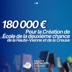 Infographie Création École de la deuxième chance de la Haute-Vienne et de la creuse 1/2 : 180.000€ pour la Création d'une École de la deuxième chance de la Haute-Vienne et de la creuse