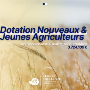 Infographie 1/2 : Dotations Nouveaux & Jeunes Agriculteurs ! Nous soutenons 128 projets pour un total de 3.724.100€